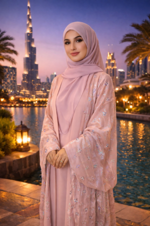 Waheeda Abaya 2 Piece – Organza Shimmer Series